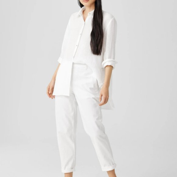 Eileen Fisher Cotton Hemp Stretch Tapered Pant Sz 18 - Picture 2 of 11